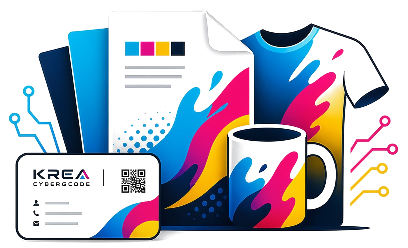 Ilustración KREA: salpicadura CMYK de tinta